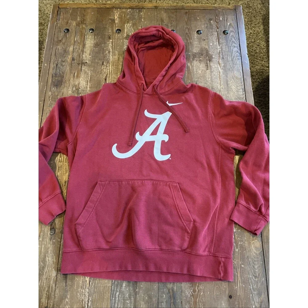 Nike Alabama Crimson Tide Script A Hoodie Sweatshirt Men’s Large Red Fleece